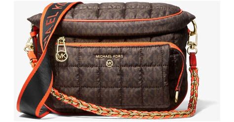 michael michael kors slater medium logo quilted nylon sling pack|Slater Medium Logo Sling Pack .